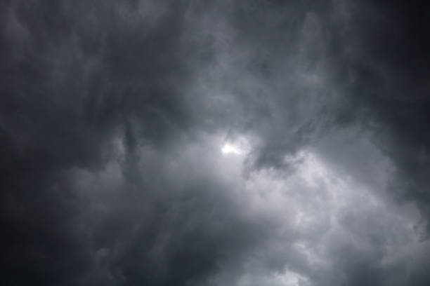 istock Dark ominous grey storm clouds. Dramatic sky in nature 1445970006