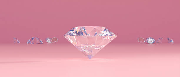 istock classic cut diamonds and pink background. 1445970245