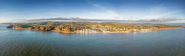 Panorama across Dawlish coast in Devon, UK