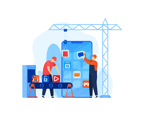 Build App Vector Build Smartphone Interface Business App Concept Vector Illustration ...
