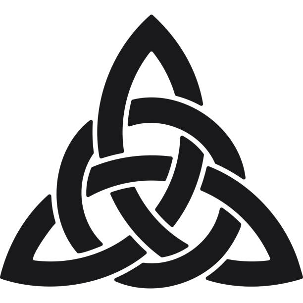 Símbolo celta, nó da trindade, preto - ilustração de arte em vetor