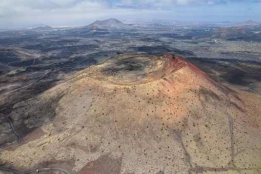 Flying around Montana Colorada, Lanzarote, Canary islands