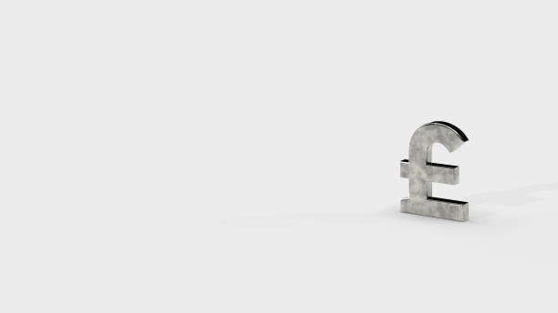 istock Silver 3d pound render minimalistic simple symbol design isolated on white background. Forex Trading concept. Currency 3DÂ rendering Illustration. Copy space 1445994102