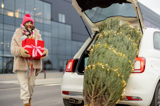 istock Woman shopping for a winter holidays 1445994472