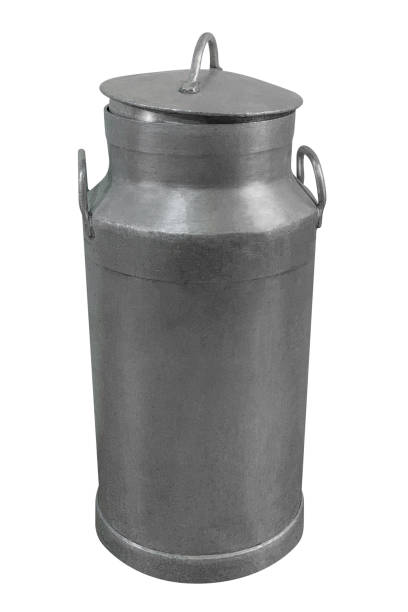 istock old metal milk can with lid isolated on white background 1445994826