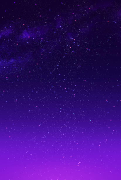 schöne nachthimmel-hintergrundillustration - glitter purple backgrounds shiny stock-grafiken, -clipart, -cartoons und -symbole