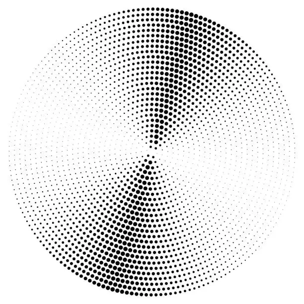 Vector illustration of Cone seen from top, duotone pattern of circle shape