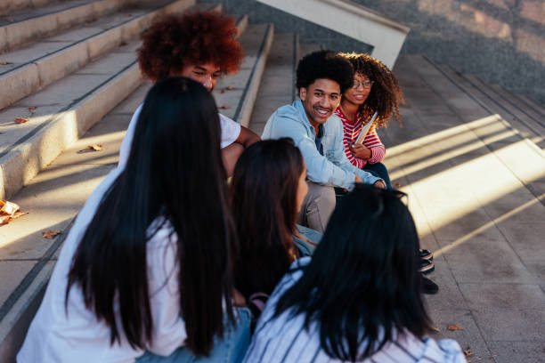 istock Students hanging out after school. 1445999651