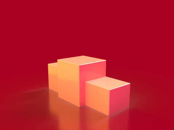 istock 3D illustration of podium with dark red background, Podium 1446001097