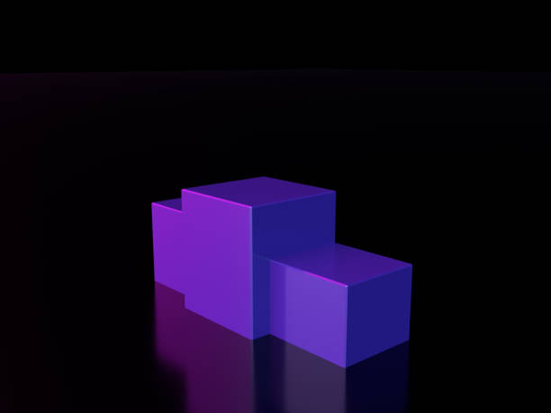 istock Podium with black background, 3D illustration from Podium 1446001127