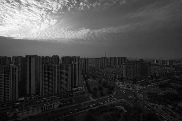 istock Black and white modern urban architecture 1446002839