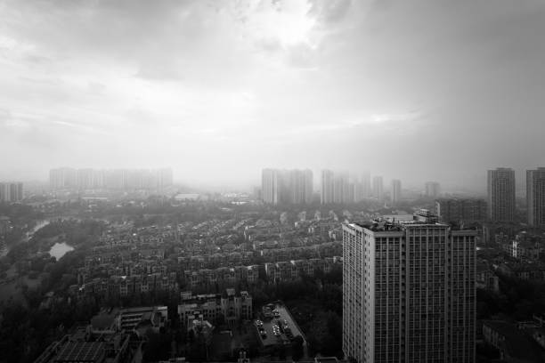 istock Black and white modern urban architecture 1446002881
