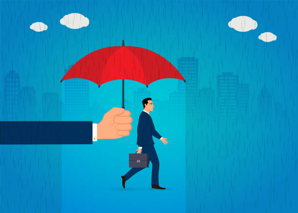 istock Hand carries a red umbrella, protection, insurance... 1446002939