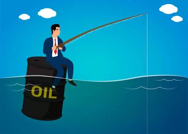 Vector illustration of Financial loss, oil.