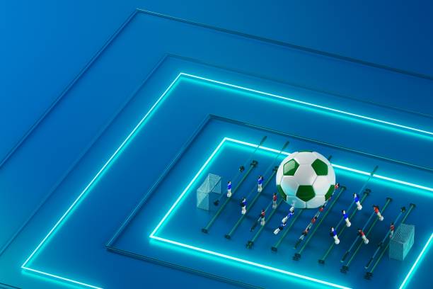 istock 3d football object design. realistic rendering. abstract futuristic background. 3d illustration. motion geometry concept. sport competition graphic. tournament game bet content. soccer ball element. 1446003947