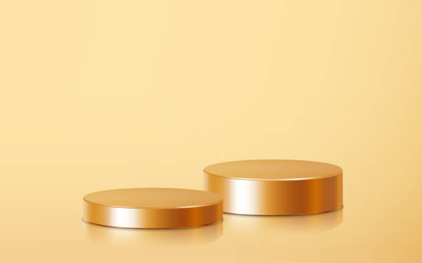 istock 2 Golden podium product scene no neon 1446003972