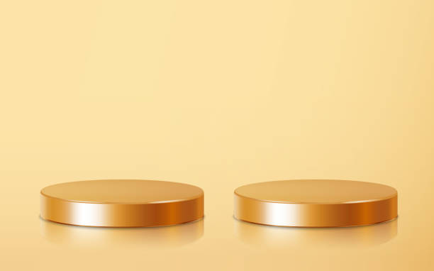 istock Golden product podium scene no neon 1446003980