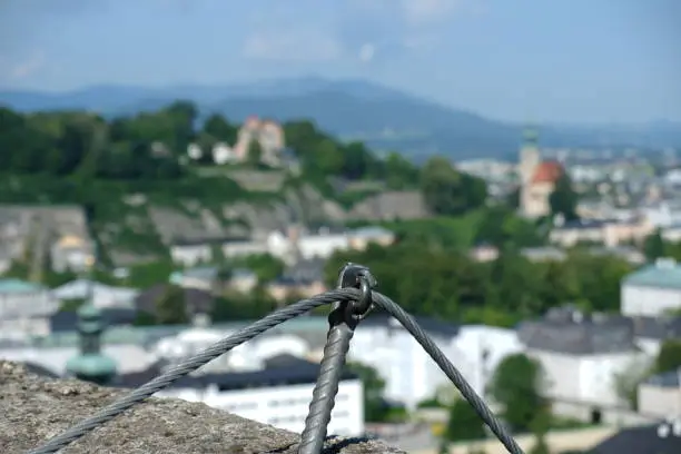 Details of Via Ferrata Citywall in Salzburg, Austria