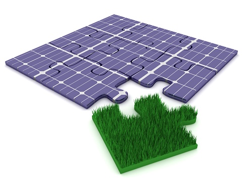 Solar panel renewable energy puzzle environment green