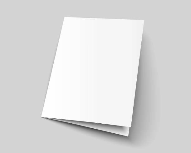 A4 brouchure mock up A4 brouchure mock up. A3 half-fold blank template design. Flyer with copy space. 3d vector illustration. mockup stock illustrations