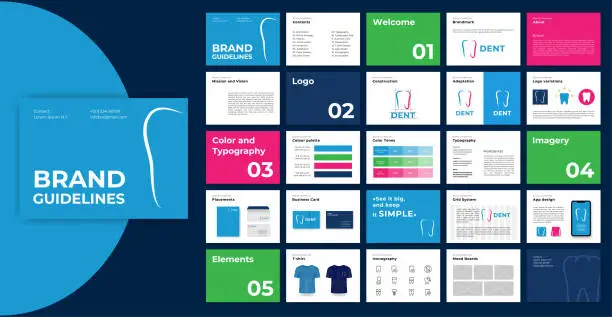 Vector illustration of Brand Guidelines template. Guide Book.