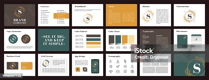 istock Colored Brand Guidelines template. 1446007732