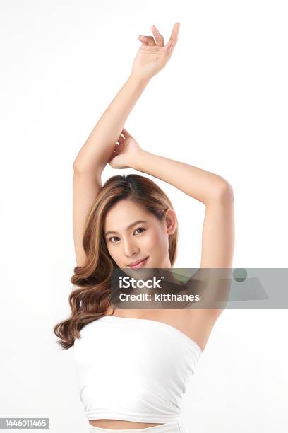 Beautiful Young Asian Woman Lifting Hands Up To Show Off Clean And Hygienic  Armpits Or Underarms On White Background Smooth Armpit Cleanliness And  Protection Concept Stock Photo - Download Image Now - iStock