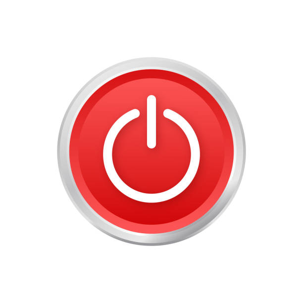 red power button. on off icons. start power button. vector stock illustration. - government shutdown stock illustrations