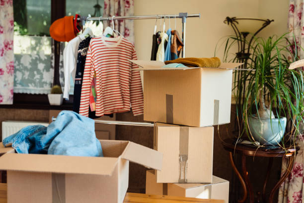 istock Pre owned clothes resale or donation. 1446024365