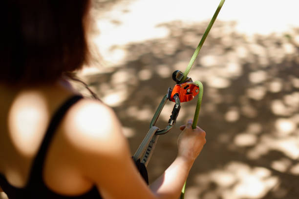 The rock climbing team does a good job of Belayer on the ground