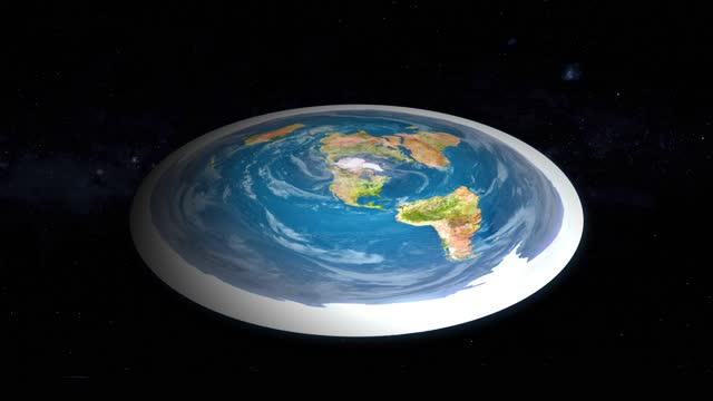Illustration of a Flat Earth Model Concept