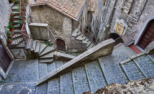 granite stairs and entrance in gothic style