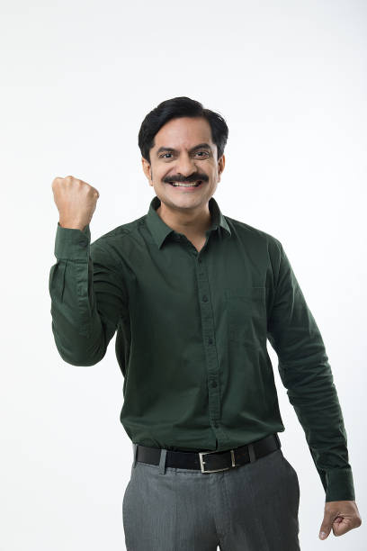 istock Cheerful businessman portrait on white background 1446032666