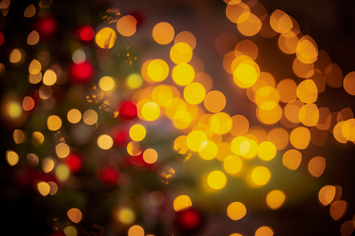 Defocused Christmas light background. High resolution 42Mp outdoors digital capture taken with SONY A7rII and Canon EF 70-200mm f/2.8L IS II USM Telephoto Zoom Lens