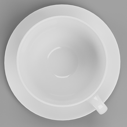 Realistic 3D Render of Porcelain Cup