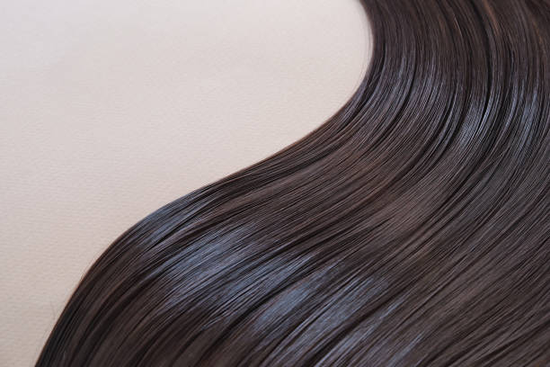 texture of beautiful glossy long hair.Curl female healthy hair. Concept hairdresser spa salon. strand of brunette silky hair. Curl female healthy hair. Concept hairdresser spa salon. strand of blond silky hair on a white background human hair stock pictures, royalty-free photos & images