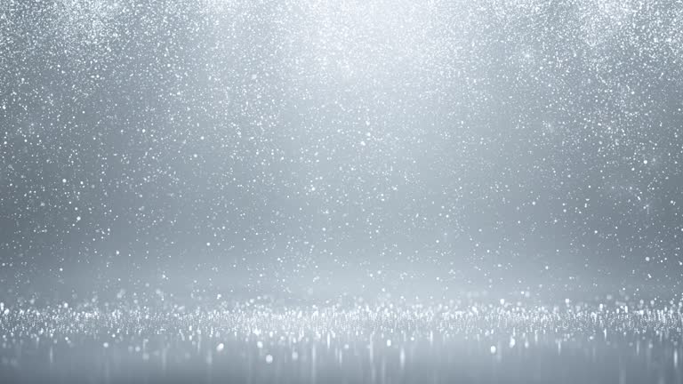 Silver Colored Particles Raining Down - Bright - Loopable Background Animation - Glitter, Snow, Confetti