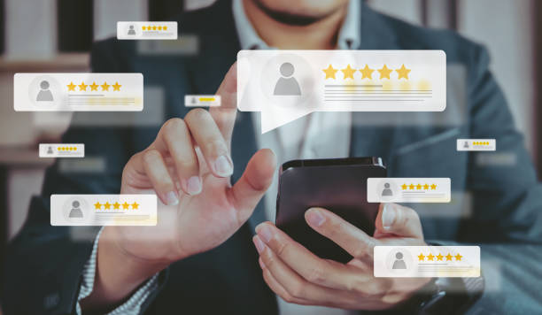 istock customer review by five star feedback, positive customer feedback testimonial. 1446040981