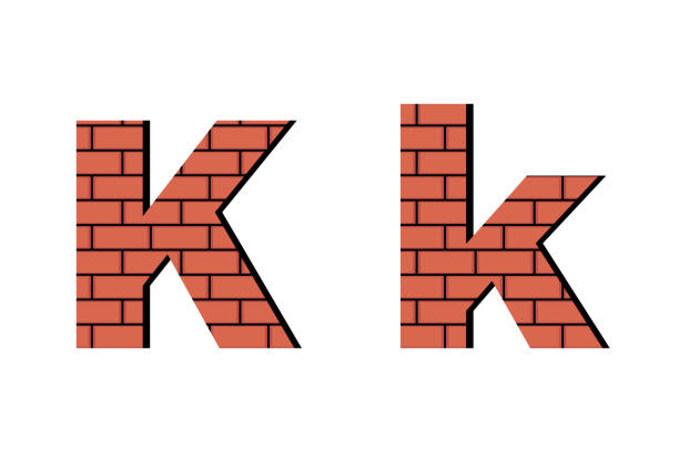 istock English Alphabet made of bricks, Letter K 1446043112