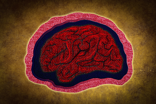 Illustration of polyester texture the human brain