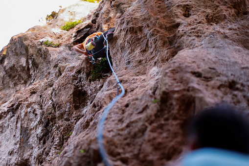 Teamwork outdoors and enjoy rock climbing challenges