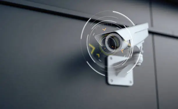 Photo of Outdoor Security camera. CCTV, secure, monitoring concept. 3d rendering