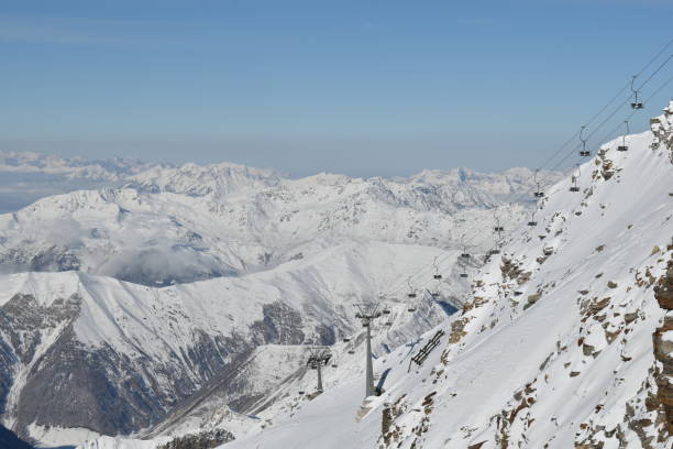 istock Old chairlift built on a rock on Hintertux Glacier 1446046772