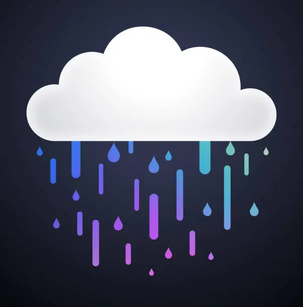 Vector illustration of Gradient Rain Cloud
