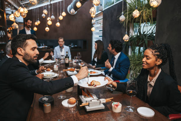 istock Business people dining in a luxury restaurant 1446048813