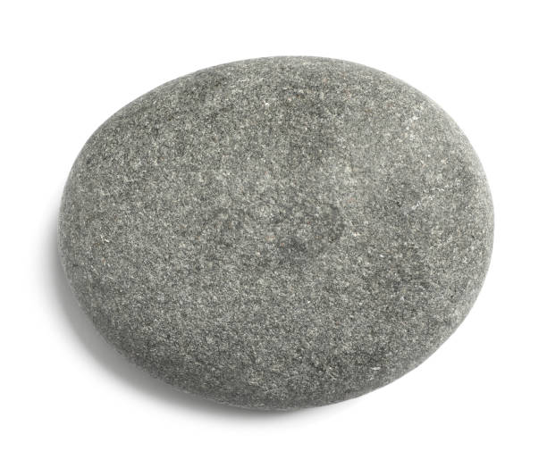 istock Grey spa stone isolated on white, top view 1446050146