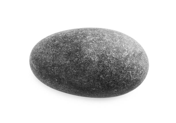 istock Grey spa stone isolated on white, top view 1446050292