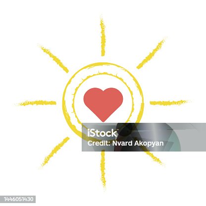 istock Sun and heart design element 1446051430