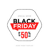 istock Black Friday sales tag and label, template shopping label. Blank, discount and price tag on paper. Special offer. Black Friday. Vintage. Vector illustration. Stock illustration 1446052342