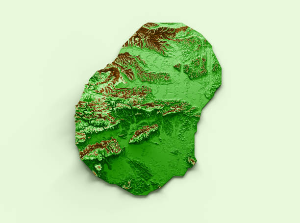 istock Nauru Topographic Map 3d realistic map Color 3d illustration 1446056302